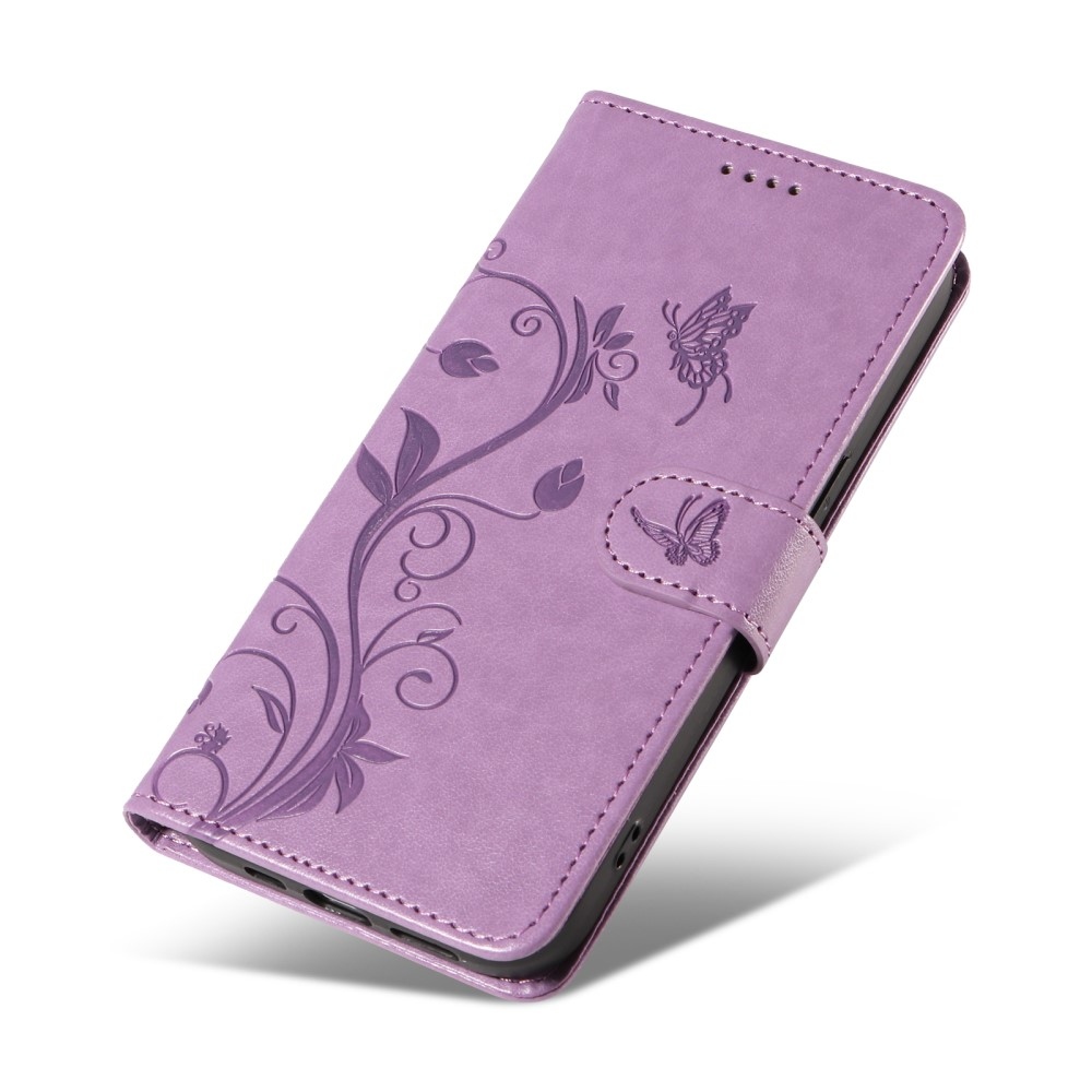 Flowery knižkové púzdro na Samsung Galaxy A06 4G - fialové