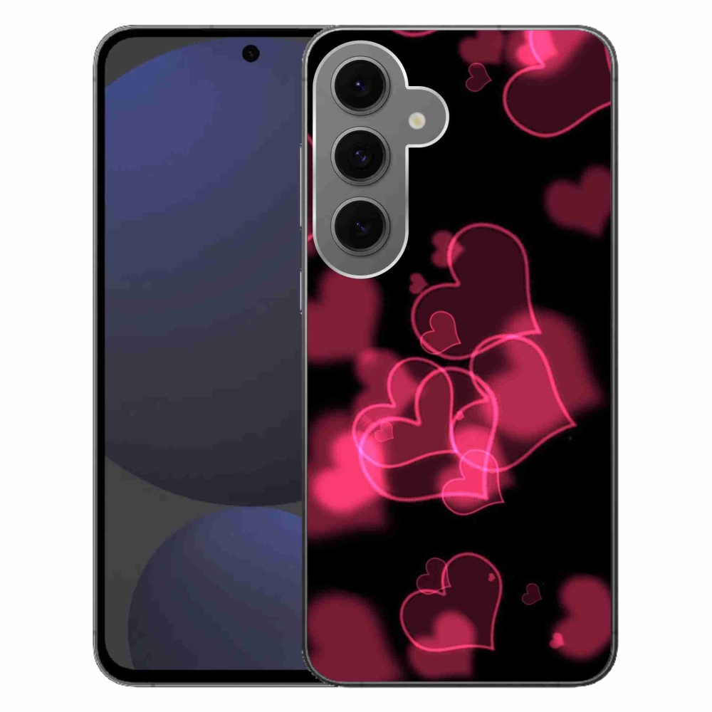 Gélový kryt mmCase na Samsung Galaxy S24 FE - červená srdiečka