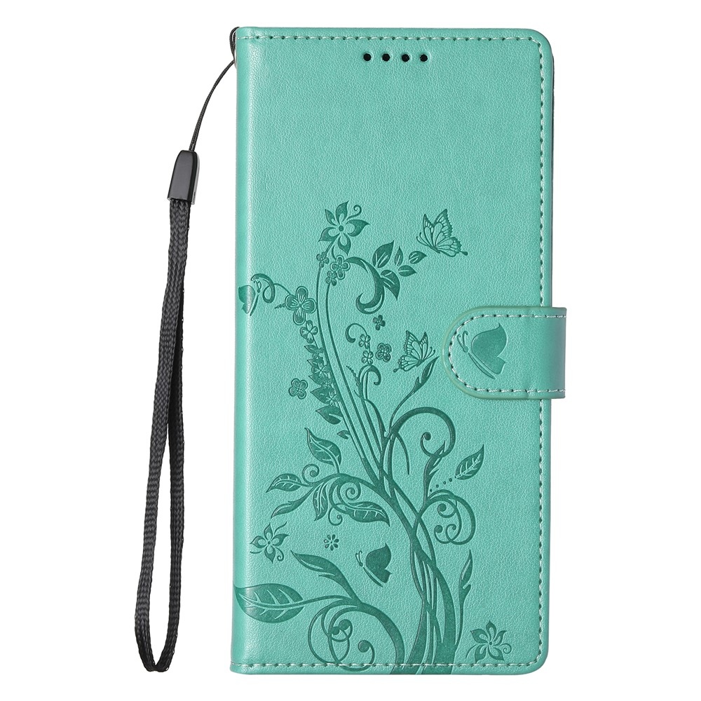 Flowery knižkové púzdro na Samsung Galaxy A07 4G - modrozelené
