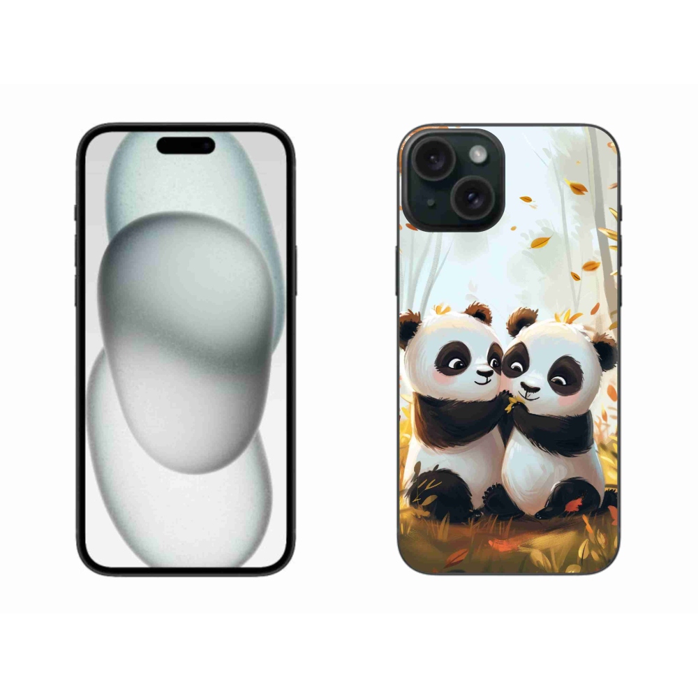 Gélový kryt mmCase na iPhone 15 Plus - pandy