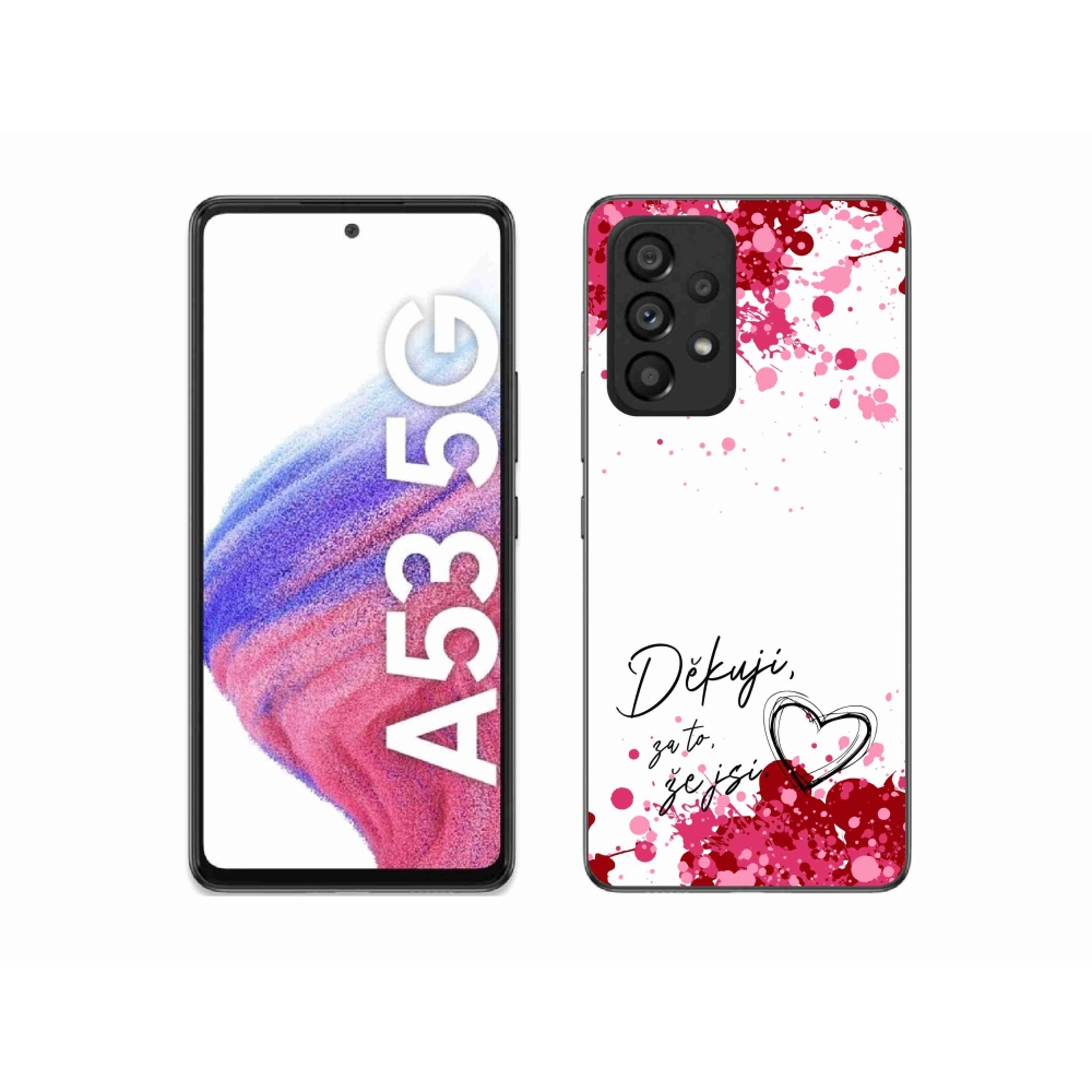 Gélový kryt mmCase na Samsung Galaxy A53 5G - zamilovaný text 2 biele pozadie