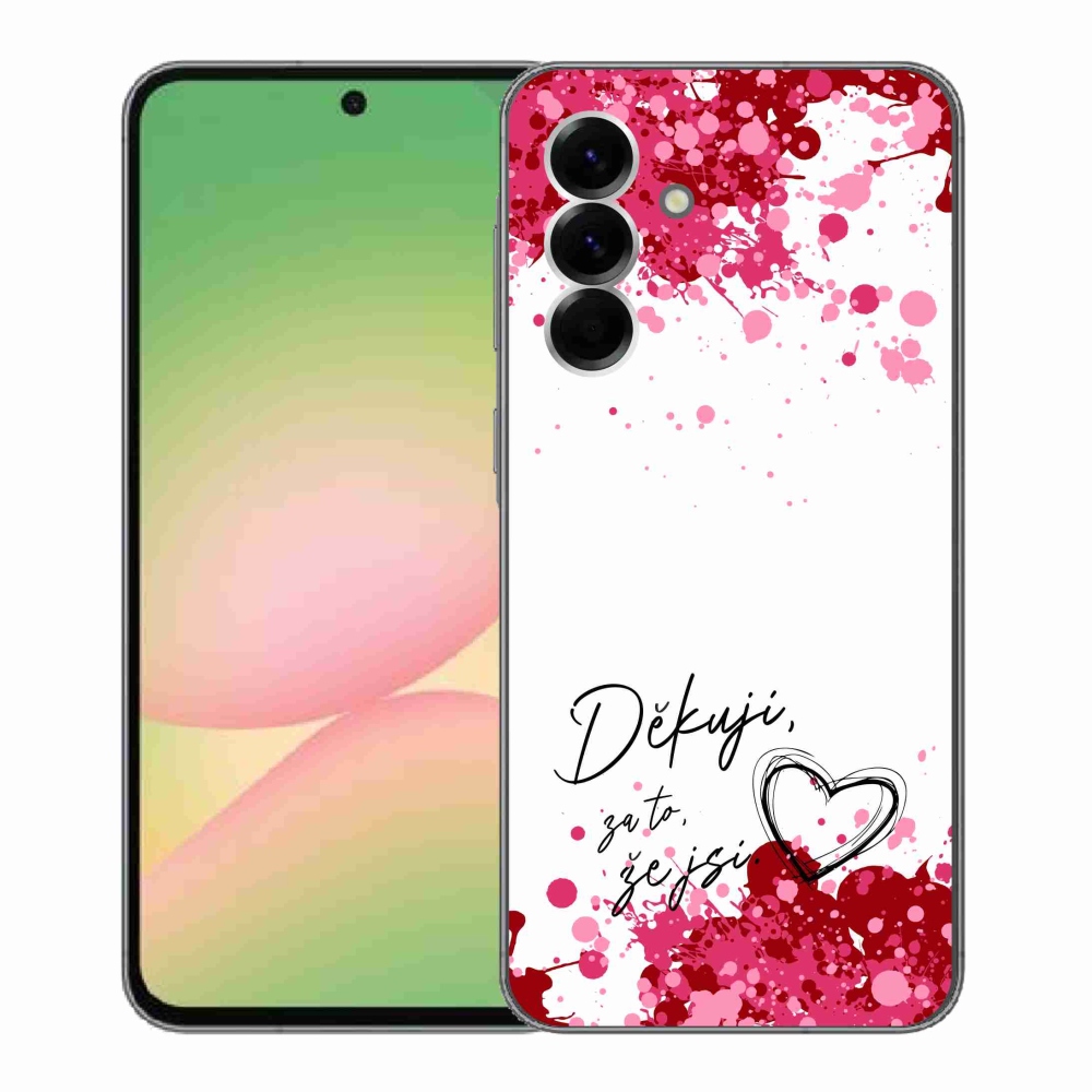 Gélový kryt mmCase na Samsung Galaxy A56 5G - zamilovaný text 2 biele pozadie