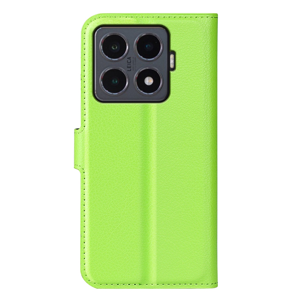 Litchi knižkové púzdro na Xiaomi 15T Pro - zelené