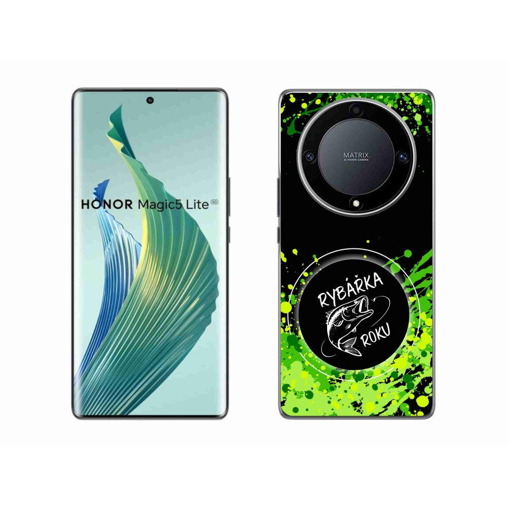 Gélový kryt mmCase na Honor Magic 5 Lite 5G - rybárka roka čierne pozadie
