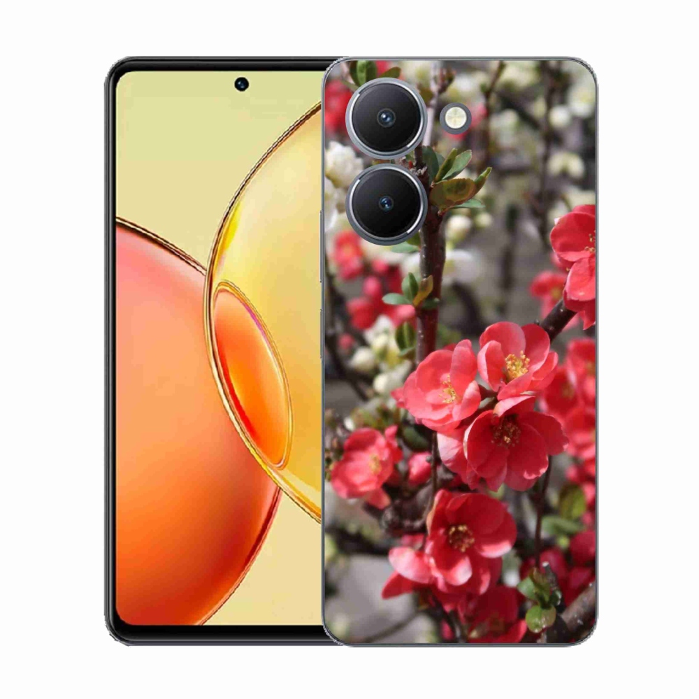 Gélový kryt mmCase na Vivo Y36 - červené kvety
