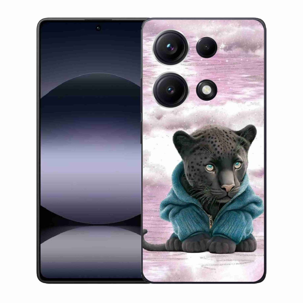 Gélový kryt mmCase na Xiaomi Redmi Note 14S - čierny panter vo svetri