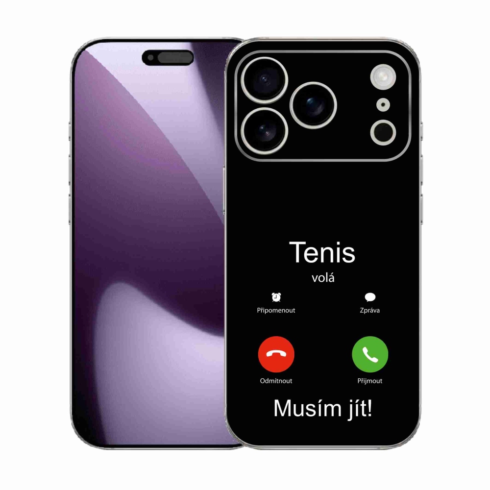 Gélový kryt mmCase na iPhone 17 Pro - tenis volá čierne pozadie