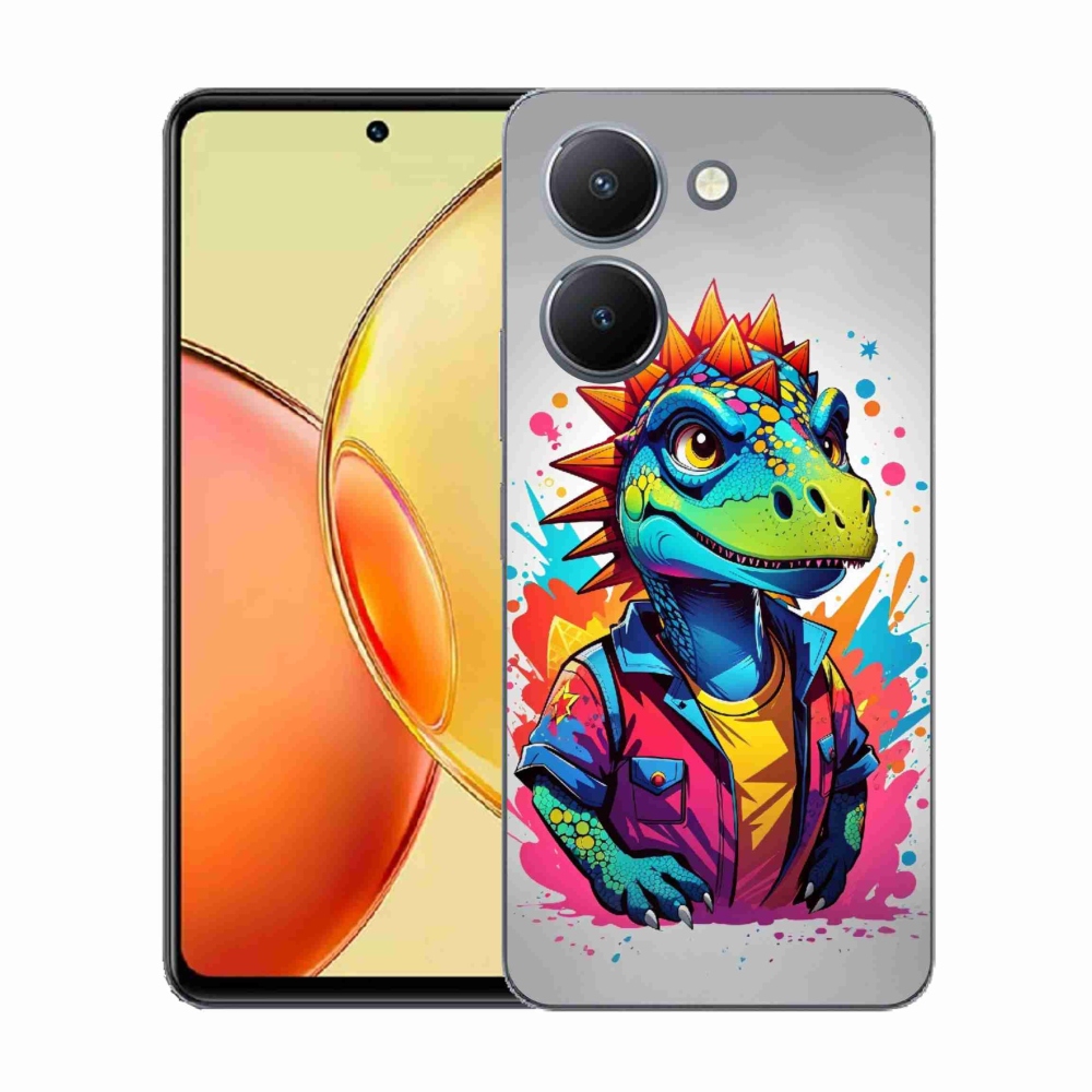Gélový kryt mmCase na Vivo Y36 - farebný dinosaurus