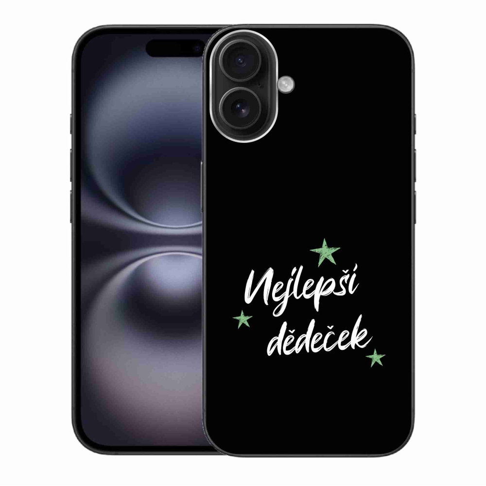 Gélový kryt mmCase na iPhone 16 Plus - najlepší dedko 2 čierne pozadie