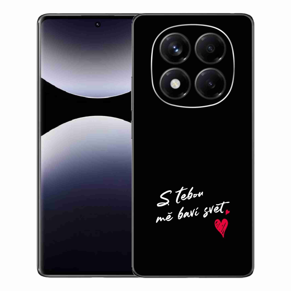 Gélový kryt mmCase na Xiaomi Redmi Note 14 Pro - zamilovaný text 1 čierne pozadie