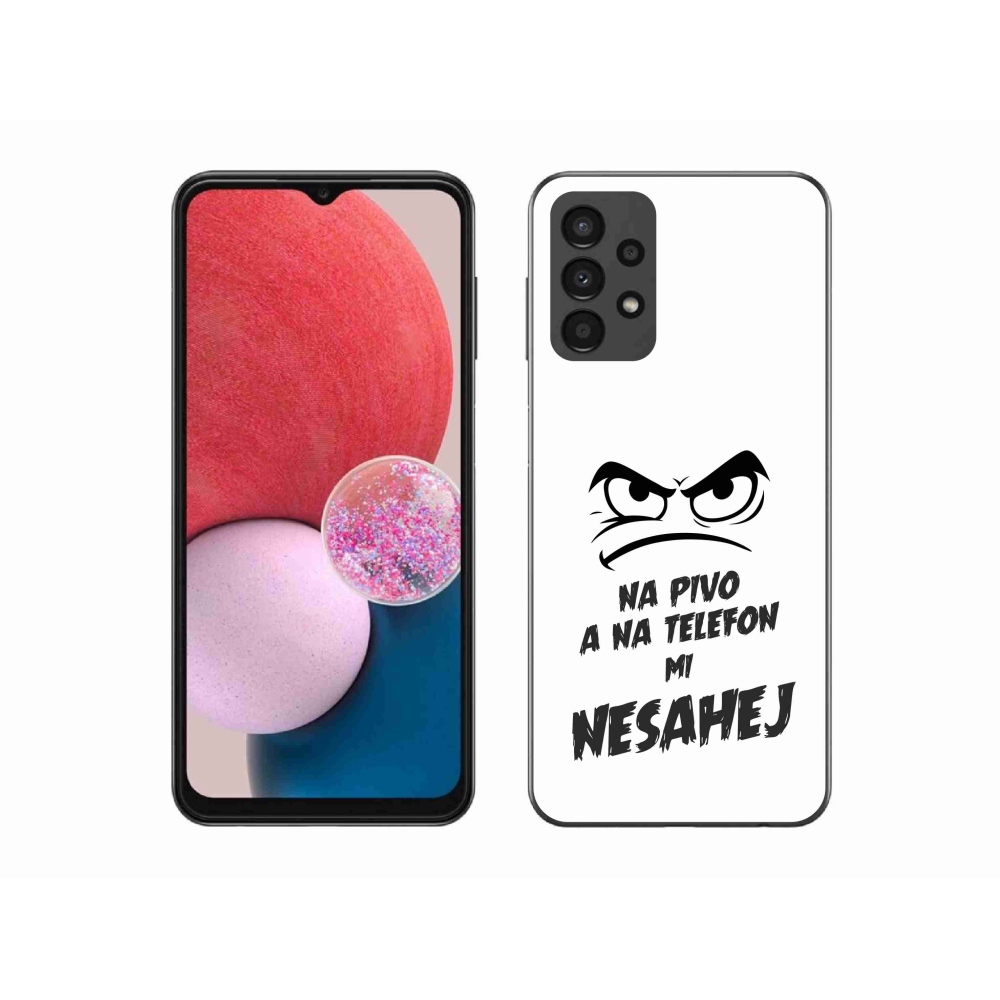 Gélový kryt mmCase na Samsung Galaxy A13 4G - pivný motív 2 biele pozadie