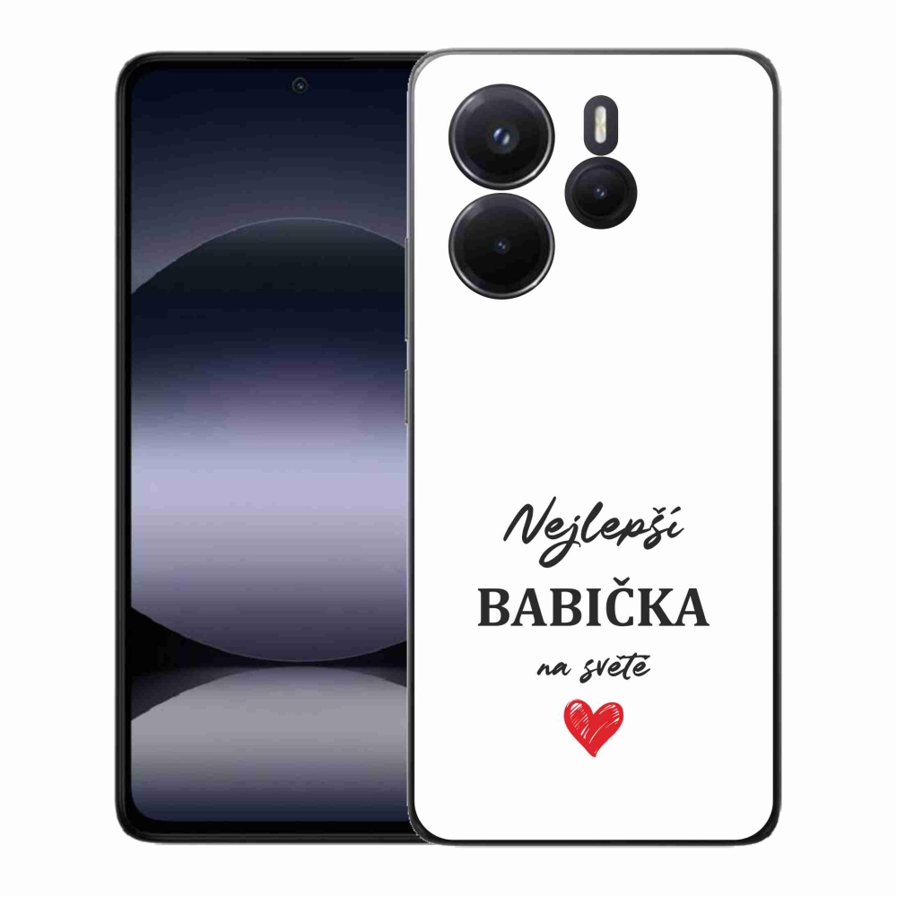 Gélový kryt mmCase na Xiaomi Redmi Note 14 - najlepšia babička 1 biele pozadie