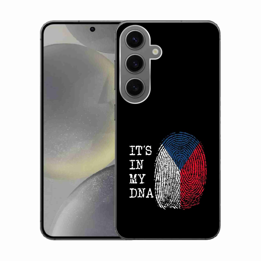Gélový kryt mmCase na Samsung Galaxy S24 - vlajka odtlačok prsta čierne pozadie