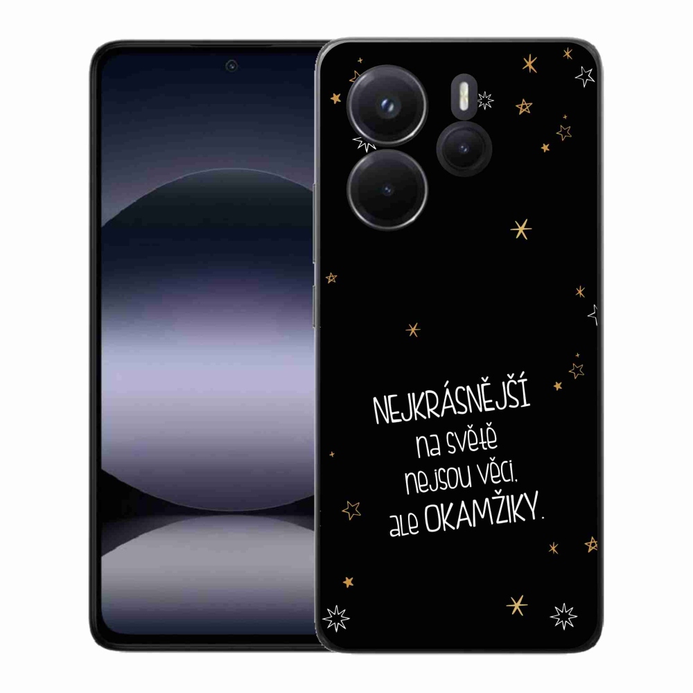 Gélový kryt mmCase na Xiaomi Redmi Note 14 - citát 4 čierne pozadie
