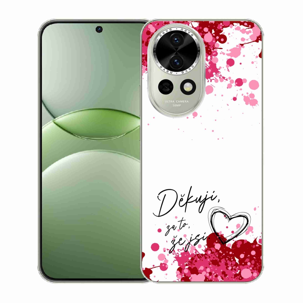 Gélový kryt mmCase na Huawei Nova 13 5G - zamilovaný text 2 biele pozadie