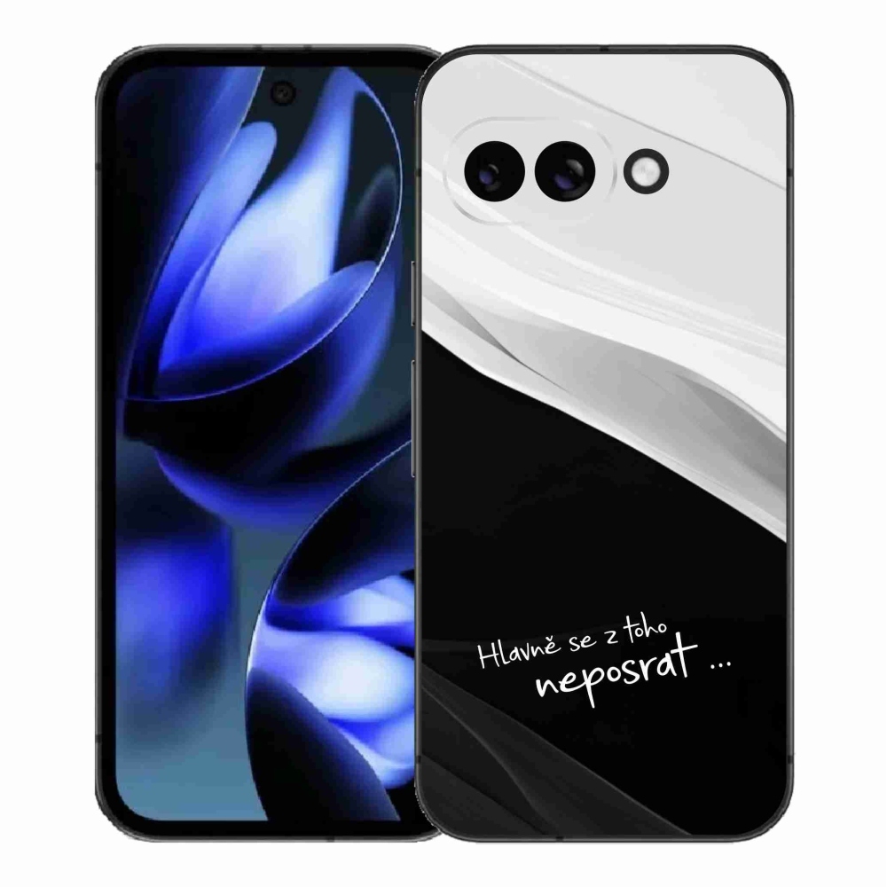 Gélový kryt mmCase na Google Pixel 9a - vtipný text 13 čiernobiele pozadie
