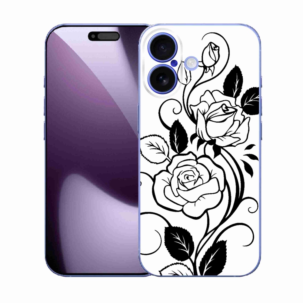 Gélový kryt mmCase na iPhone 17 - čiernobiela ruža