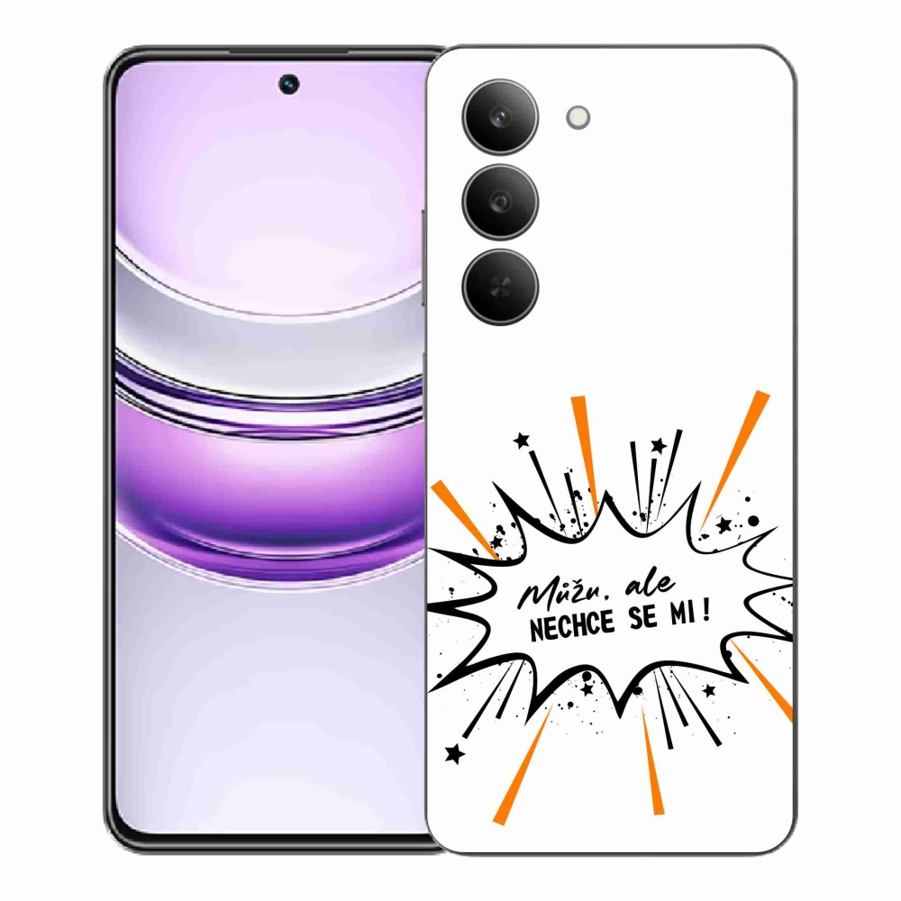 Gélový kryt mmCase na Realme 14x 5G - vtipný text 11 biele pozadie