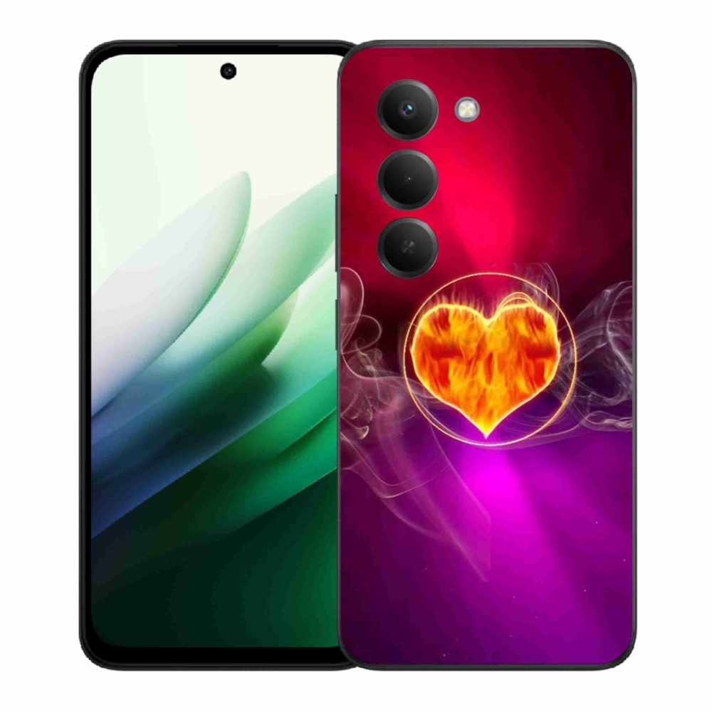 Gélový kryt mmCase na Xiaomi Redmi 15 5G (169mm) - ohnivé srdce