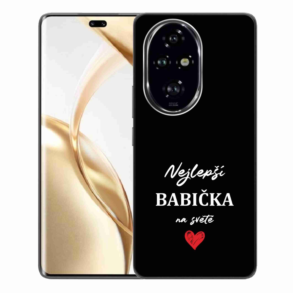 Gélový kryt mmCase na Honor 200 Pro 5G - najlepšia babička 1 čierne pozadie