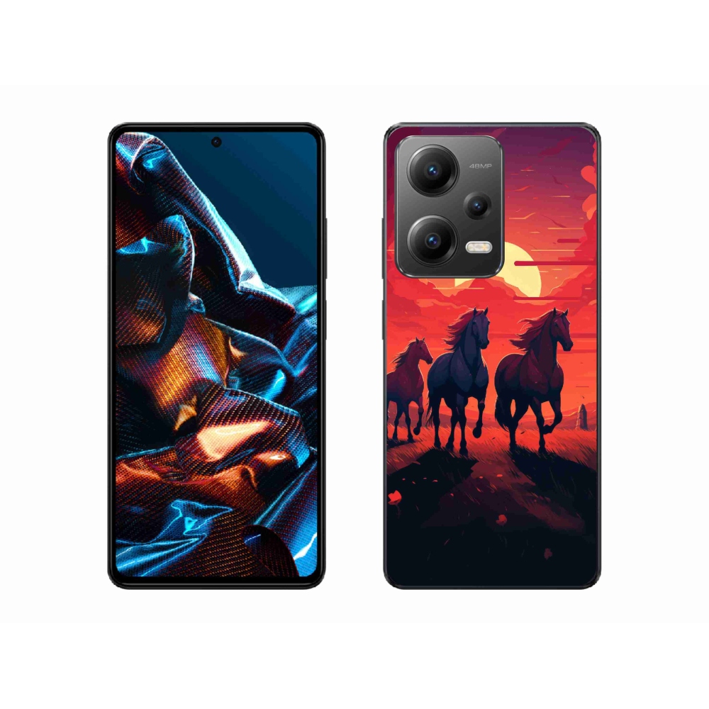Gélový kryt mmCase na Xiaomi Redmi Note 12 Pro 5G - kone a západ slnka