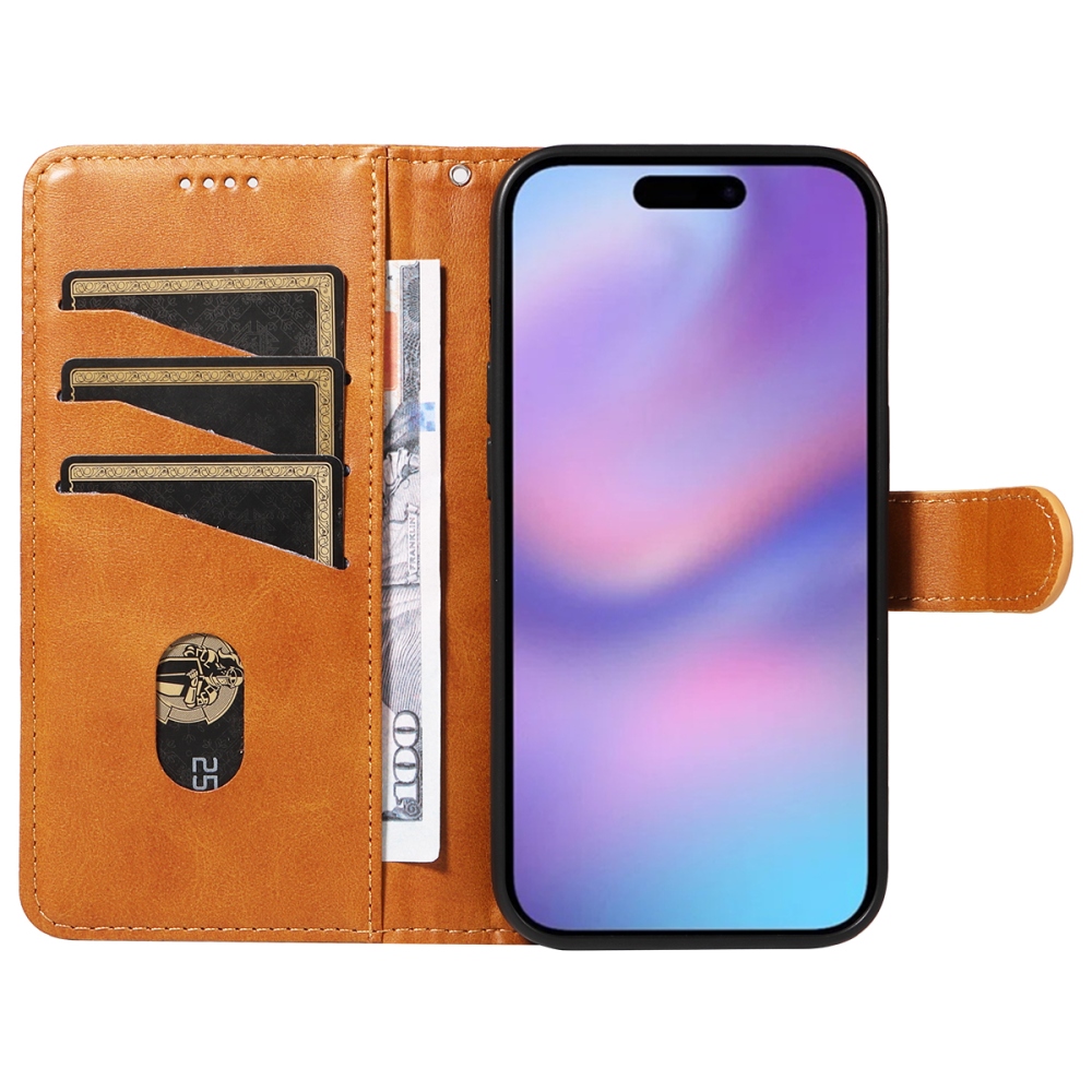 T-Shape knižkové púzdro na iPhone 17 - hnedé