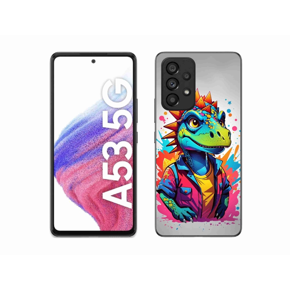 Gélový kryt mmCase na Samsung Galaxy A53 5G - farebný dinosaurus