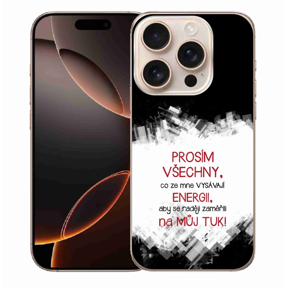 Gélový kryt mmCase na iPhone 16 Pro Max - vtipný text 1 červený