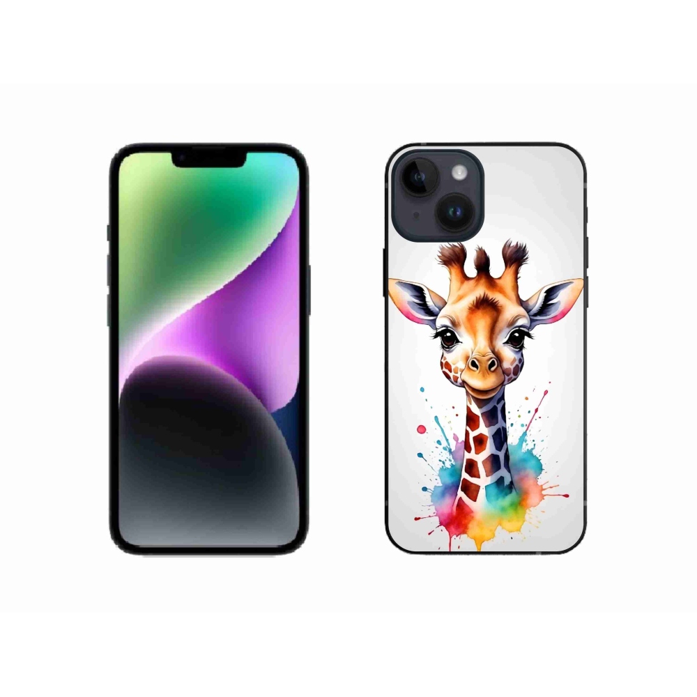 Gélový kryt mmCase na iPhone 14 - žirafa 1