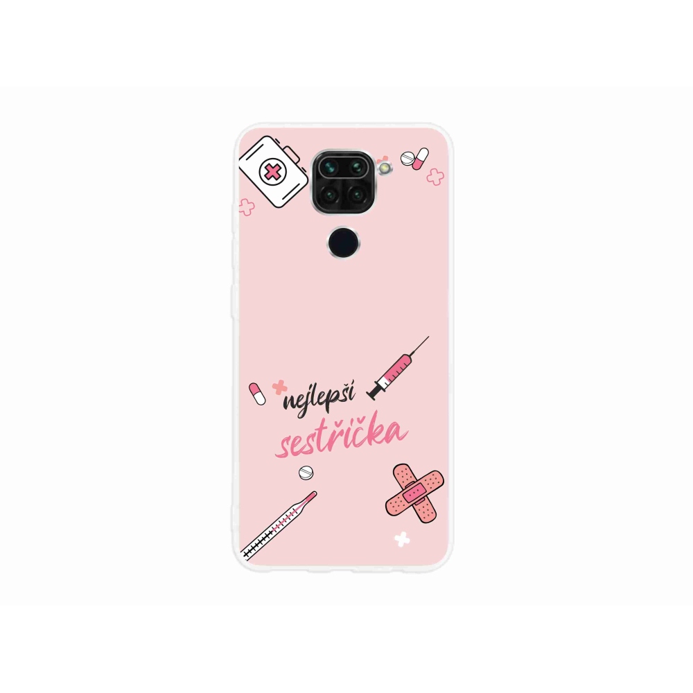 Gélový kryt mmCase na Xiaomi Redmi Note 9 - najlepšia sestrička ružové pozadie
