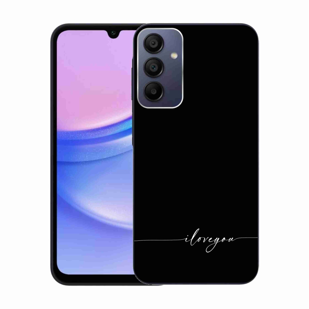 Gélový kryt mmCase na Samsung Galaxy A15 4G/5G - I love you čierne pozadie