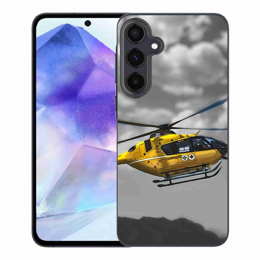 Gélový kryt mmCase na Samsung Galaxy A55 5G - žltá helikoptéra