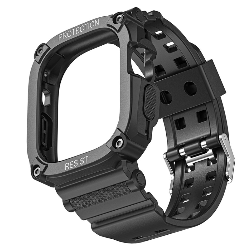 Integral ochranné silikónové púzdro s remienkom na Apple Watch Ultra 49mm - čierne