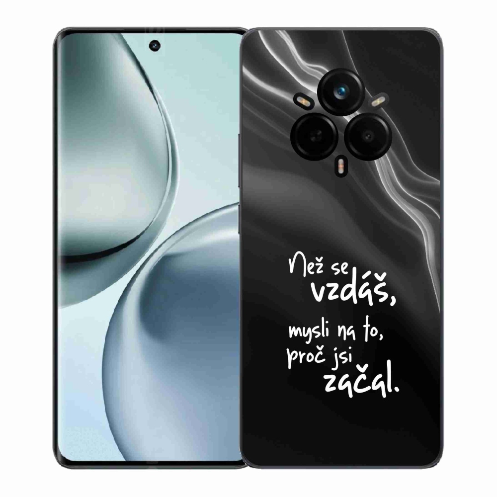 Gélový kryt mmCase na Realme 14 Pro+ 5G - citát 2 čierne pozadie
