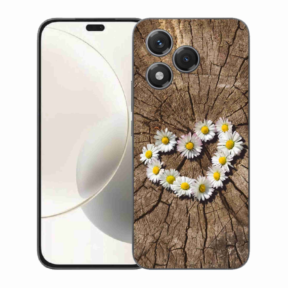 Gélový kryt mmCase na Honor 400 Lite - srdce z margaréty