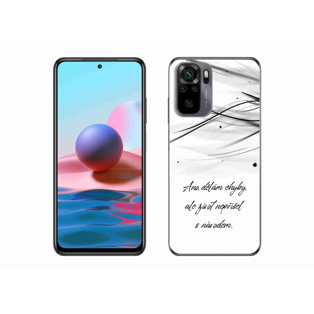Gélový kryt mmCase na Xiaomi Redmi Note 10S - citát biele pozadie
