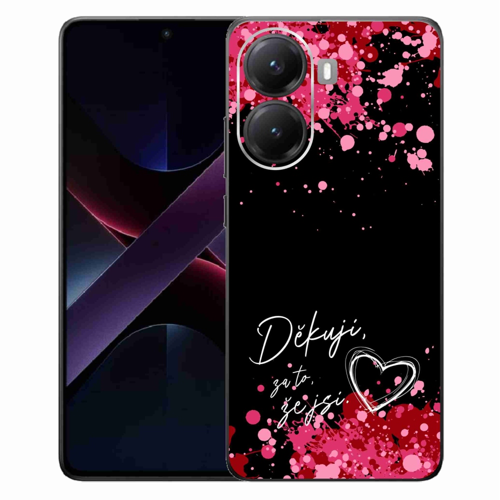 Gélový kryt mmCase na Xiaomi Poco X7 Pro 5G - zamilovaný text 2 čierne pozadie
