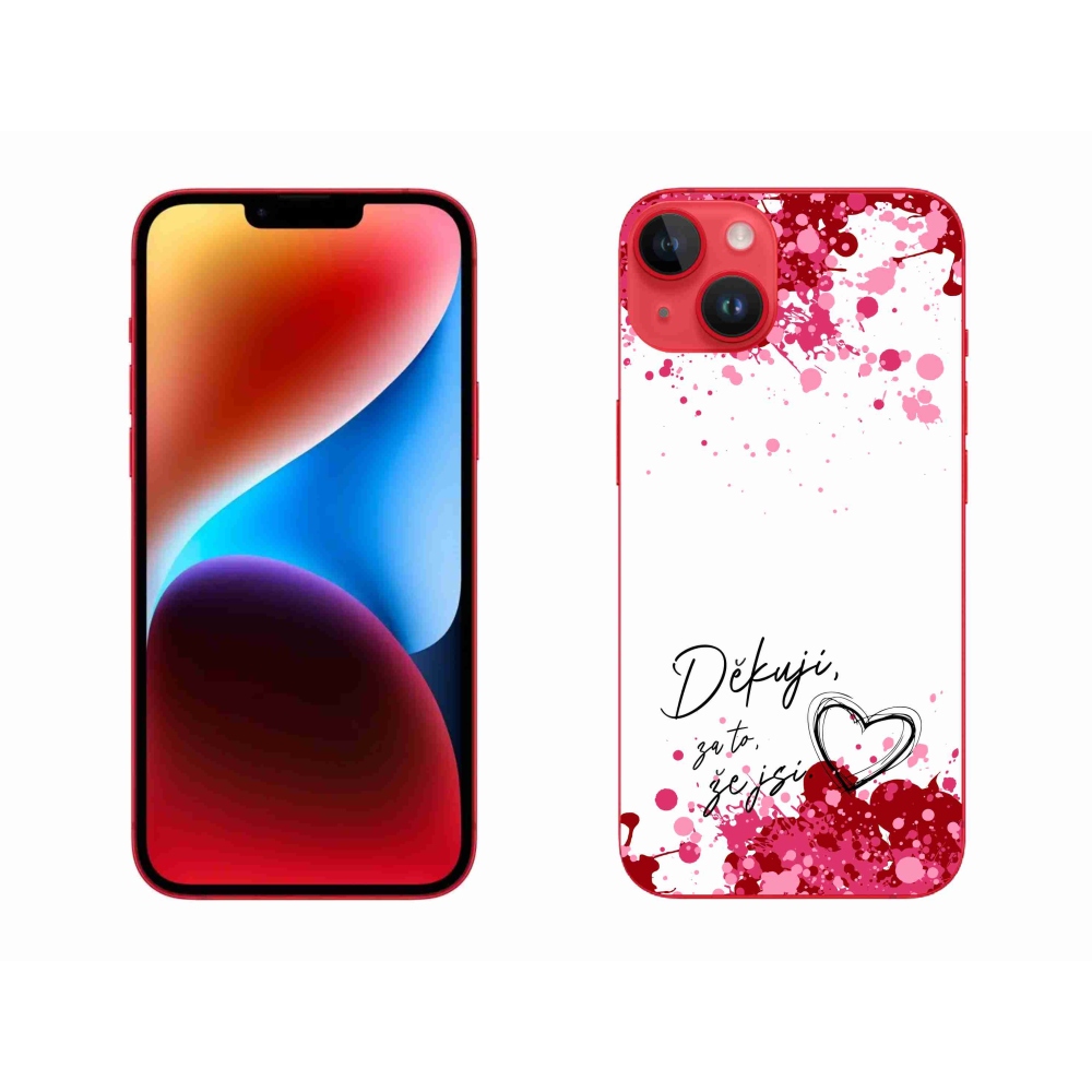 Gélový kryt mmCase na iPhone 14 Plus - zamilovaný text 2 biele pozadie