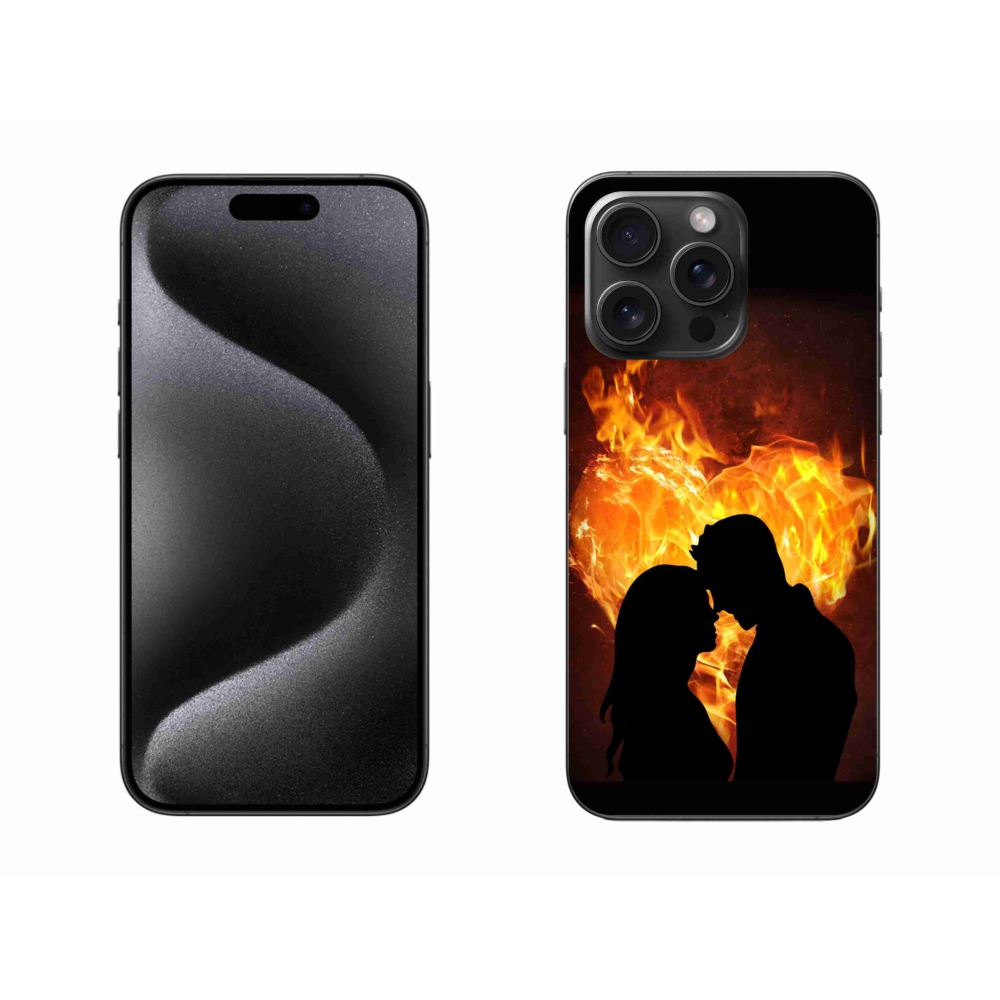 Gélový obal mmCase na iPhone 15 Pro Max - ohnivá láska