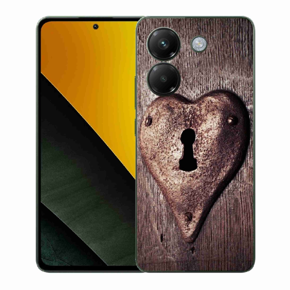Gélový kryt mmCase na Xiaomi Poco M7 Pro 5G - zámok v tvare srdca