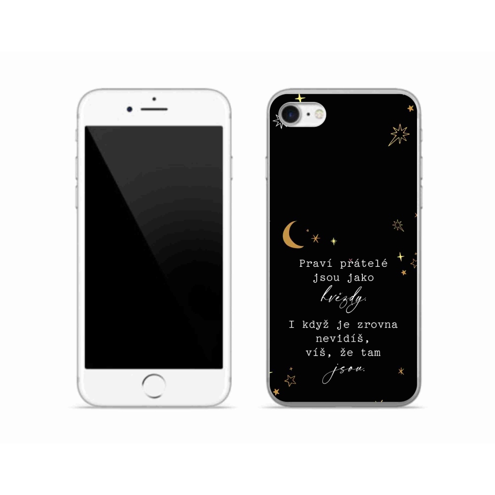 Gélový kryt mmCase na iPhone SE (2020) - citát 6 čierne pozadie