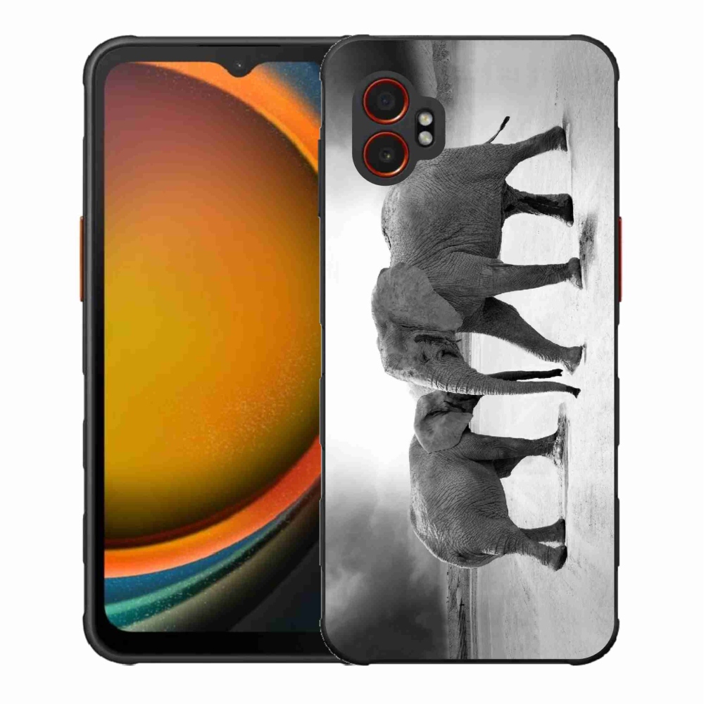 Gélový kryt mmCase na Samsung Galaxy Xcover 7 Pro - čiernobieli slony