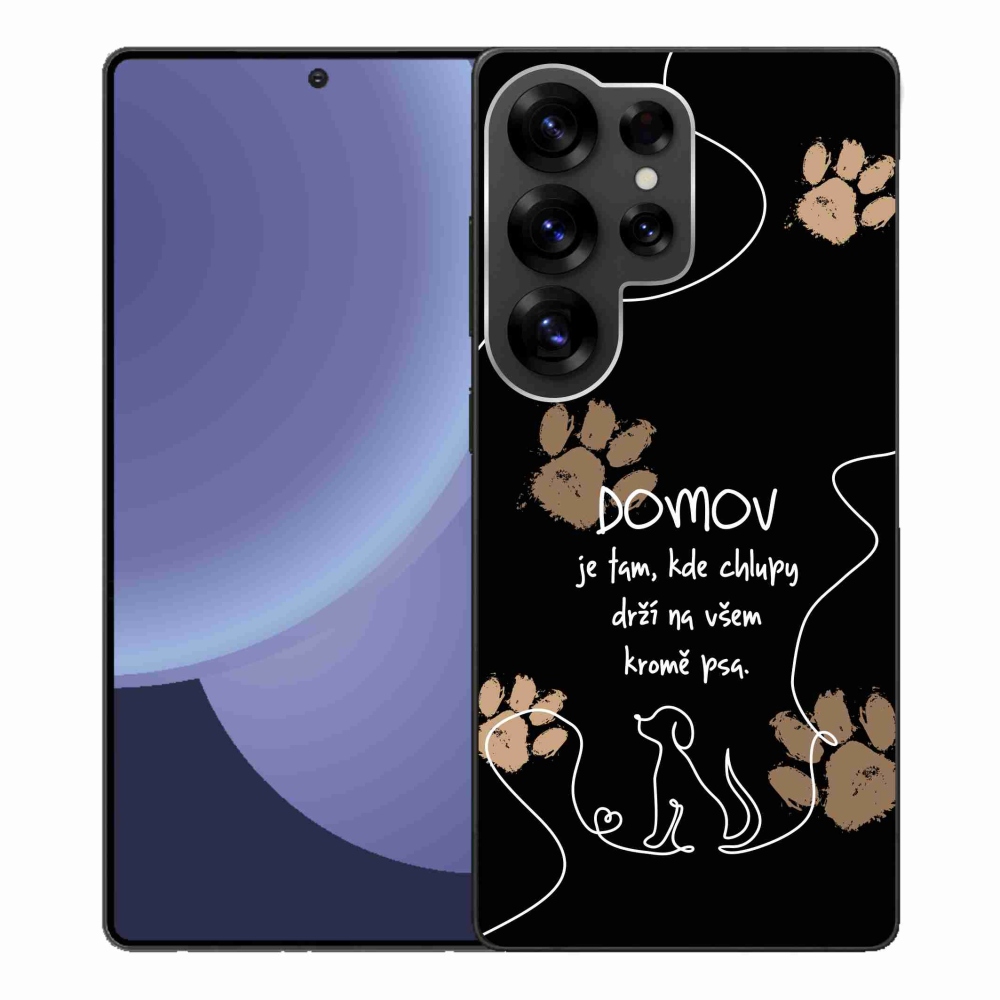 Gélový kryt mmCase na Samsung Galaxy S25 Ultra - psí motív čierne pozadie