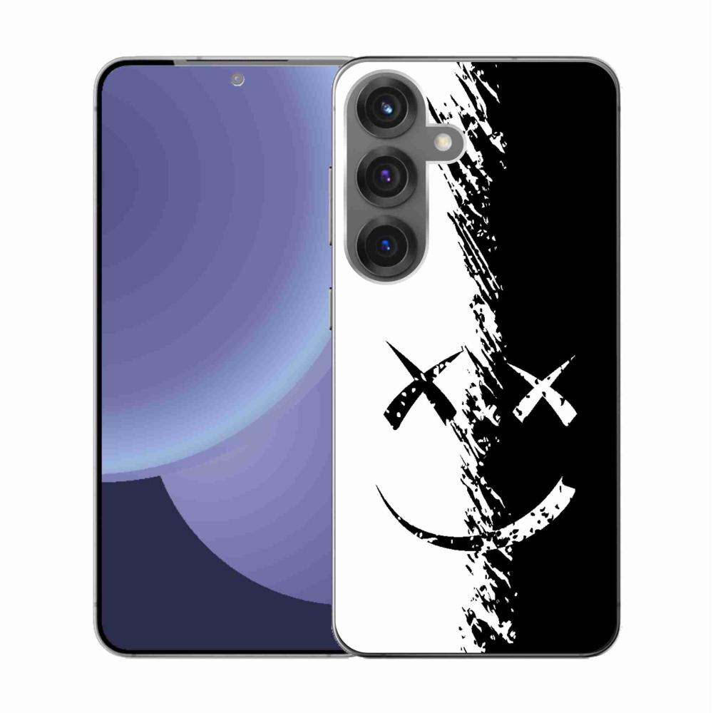Gélový kryt mmCase na Samsung Galaxy S25 - čiernobiely smajlík