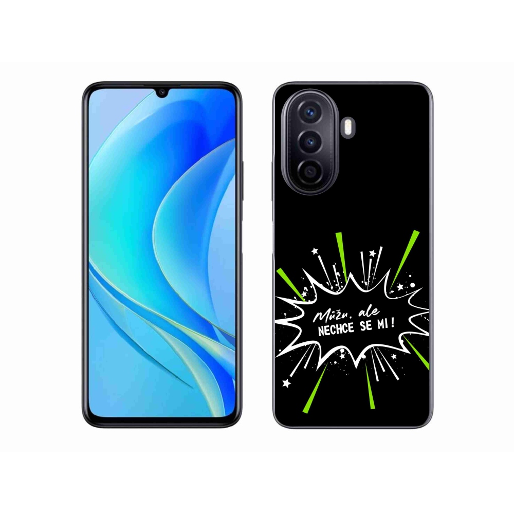 Gélový kryt mmCase na Huawei Nova Y70 - vtipný text 11 čierne pozadie