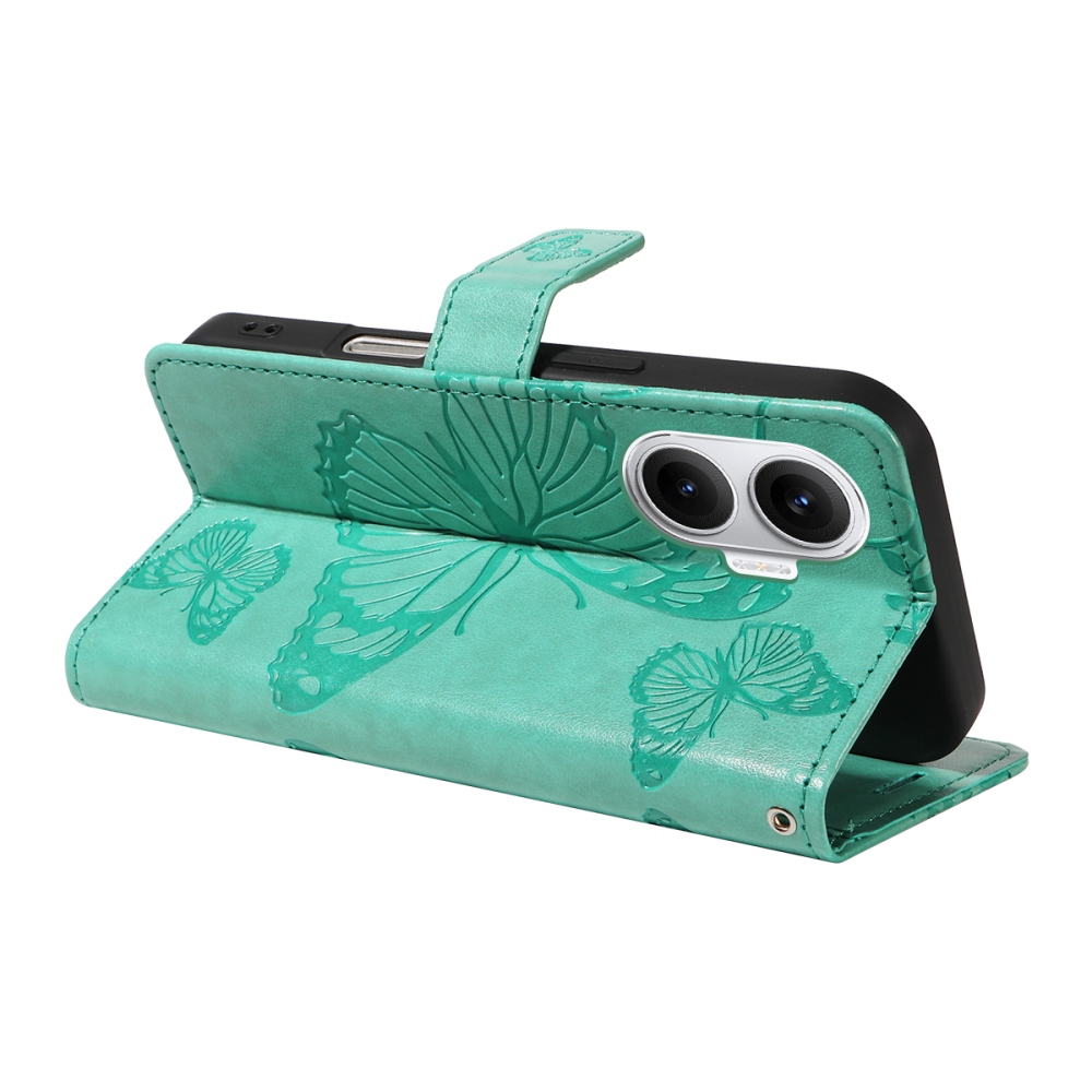 Big Butterfly knižkové púzdro na Xiaomi Poco F7 5G - modrozelené