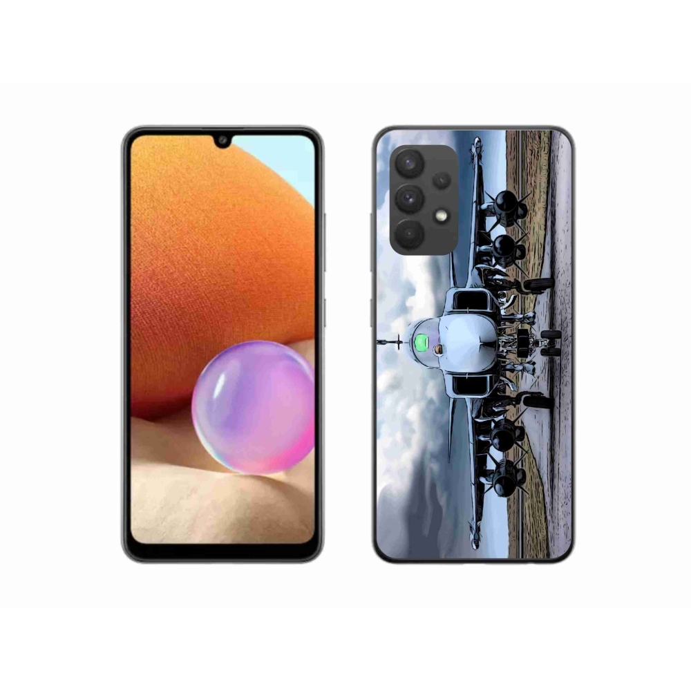 Gélový kryt mmCase na Samsung Galaxy A32 4G - vojenské lietadlo