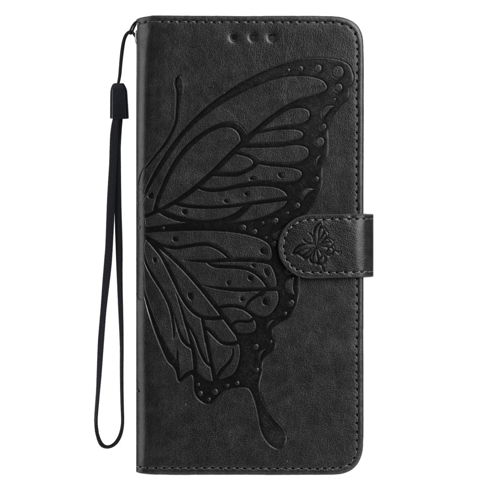 Floral Butterfly knižkové púzdro na Xiaomi Redmi A5 (171.7x77.8x8.3mm) - čierne