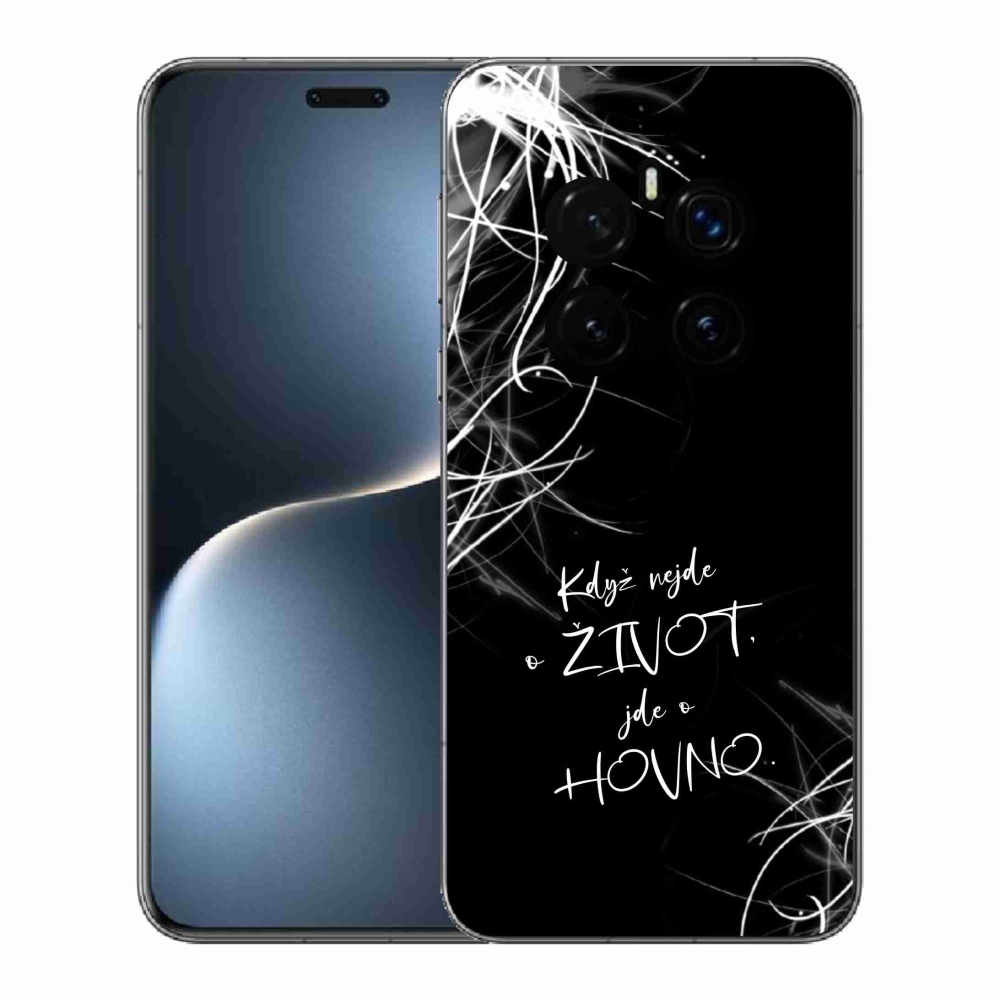 Gélový kryt mmCase na Honor Magic 7 Pro 5G - vtipný text 16 čierne pozadie