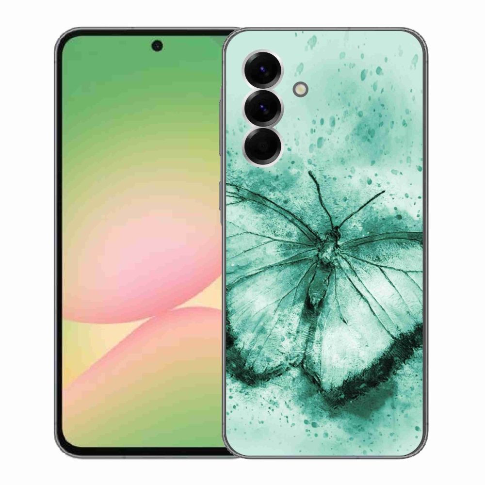 Gélový kryt mmCase na Samsung Galaxy A56 5G - zelený motýľ